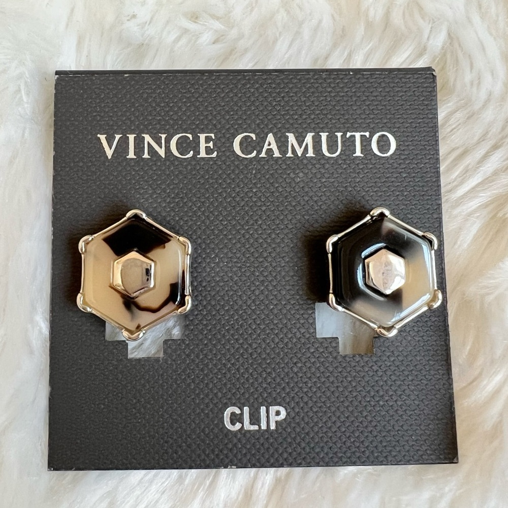 New Vince Camuto Tortoise Shell Clip On earrings